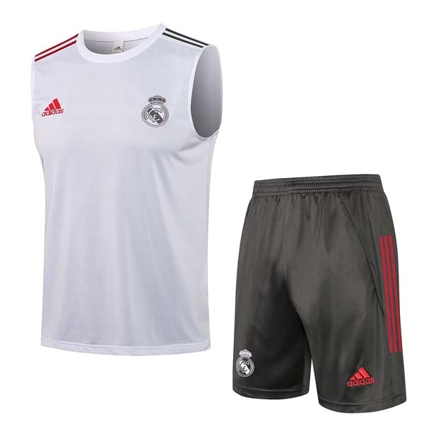 Camiseta Real Madrid Sin Mangas Conjunto Completo 2022 Blanco